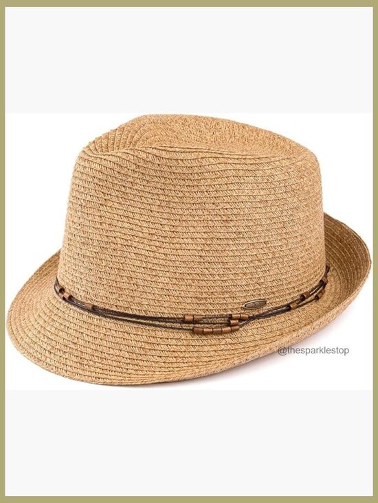 Straw Fedora Sun Hat with UPF 50+ Protection and Adjustable Fit main image 6